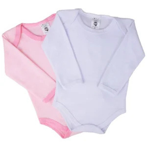 Body Liso Manga Longa Cores Para Menino, Menina & Unissex - Suedine 100% Algodão - P, MENINA