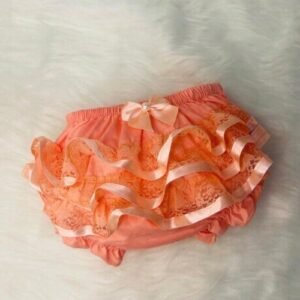 CALCINHA BUNDA RICA COM RENDA - Salmão, 12 a 24 meses