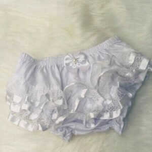 CALCINHA BUNDA RICA COM RENDA - branco, 12 a 24 meses
