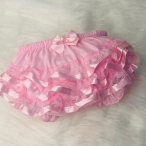 CALCINHA BUNDA RICA COM RENDA - Rosa, 12 a 24 meses