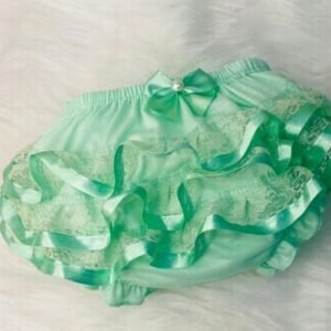 CALCINHA BUNDA RICA COM RENDA - Verde, 12 a 24 meses