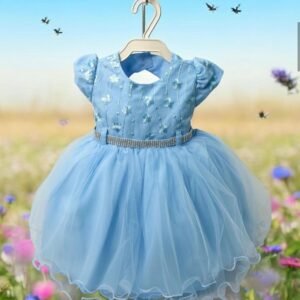 Vestido De Festa Menina Bonita - P, Azul bebê