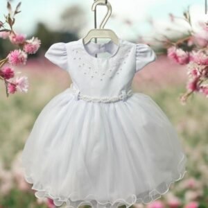 Vestido De Festa Menina Bonita - T3, branco