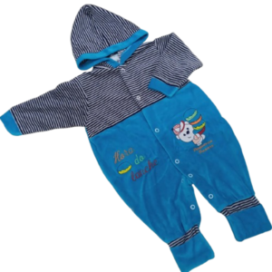 Macacão Pequenos Passos Masculino Com Capuz Tecido De Plush - RN