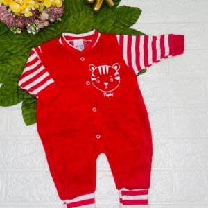 Macacão Virapé Fluffy Baby - Estampado Basico Dia a Dia - Vermelha, P