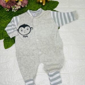 Macacão Virapé Fluffy Baby - Estampado Basico Dia a Dia - Cinza, P